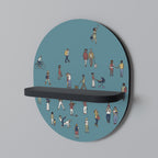 COLLECTIVE STREAM Ovales Kunstregal in Schwarz