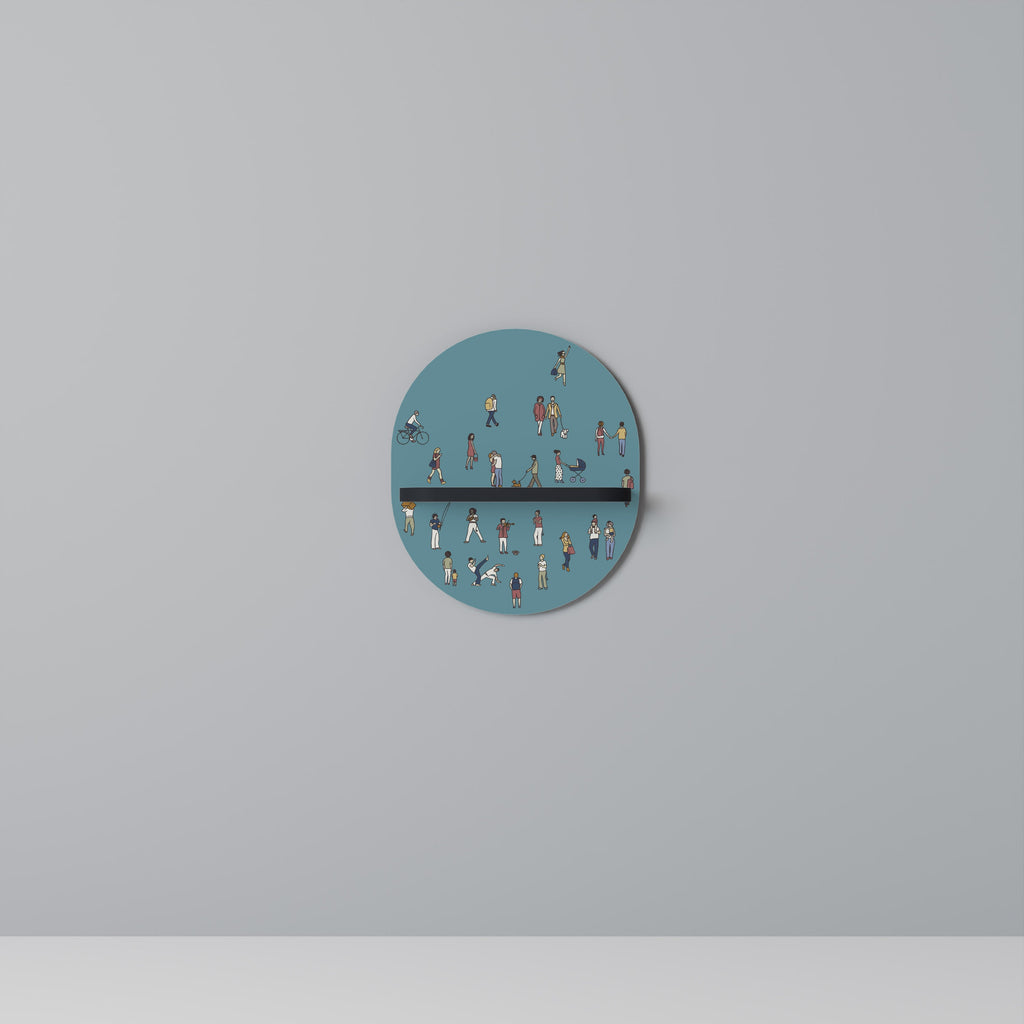 COLLECTIVE STREAM Ovales Kunstregal in Schwarz