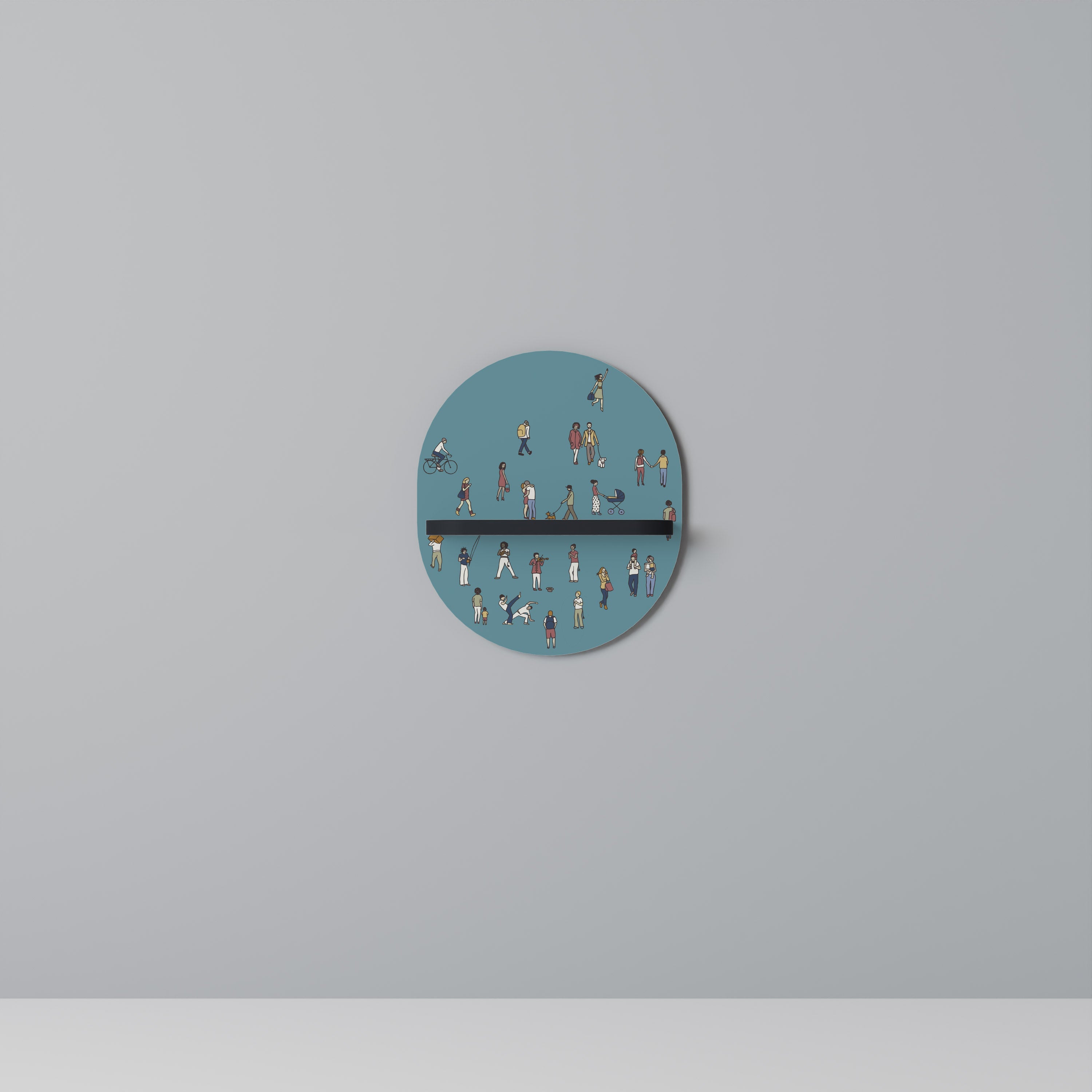 COLLECTIVE STREAM Ovales Kunstregal in Schwarz