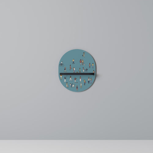 COLLECTIVE STREAM Ovales Kunstregal in Schwarz