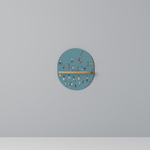 COLLECTIVE STREAM Ovales Kunstregal in Eiche-Optik