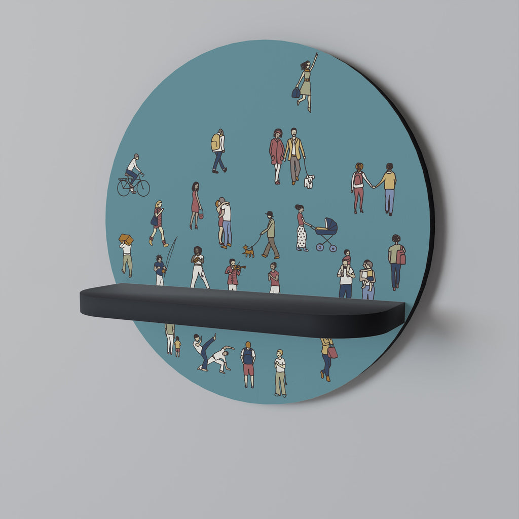 COLLECTIVE STREAM Rundes Kunstregal in Schwarz