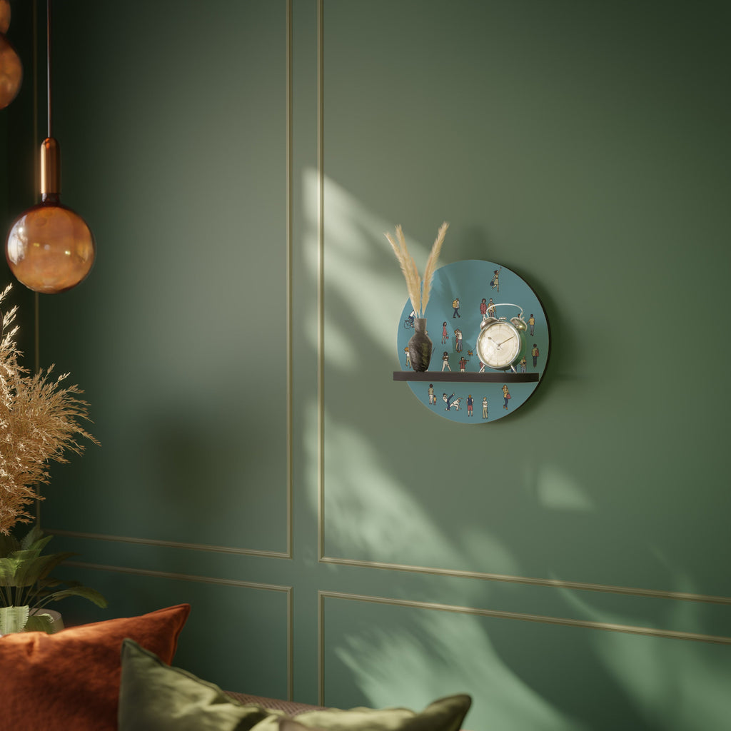 COLLECTIVE STREAM Rundes Kunstregal in Schwarz