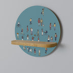 COLLECTIVE STREAM Rundes Kunstregal in Eiche-Optik