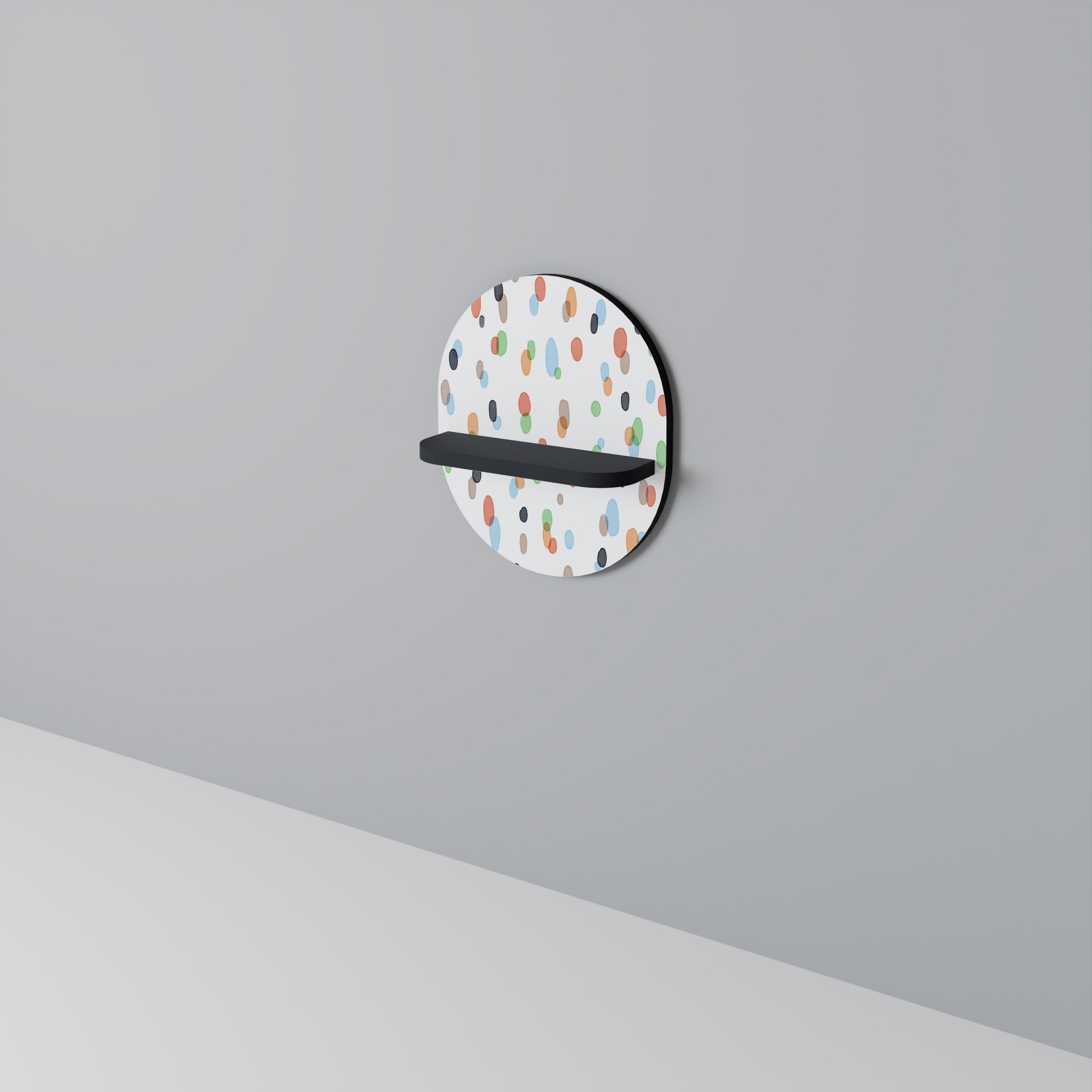 ENERGETIC SPOTS Ovales Kunstregal in Schwarz