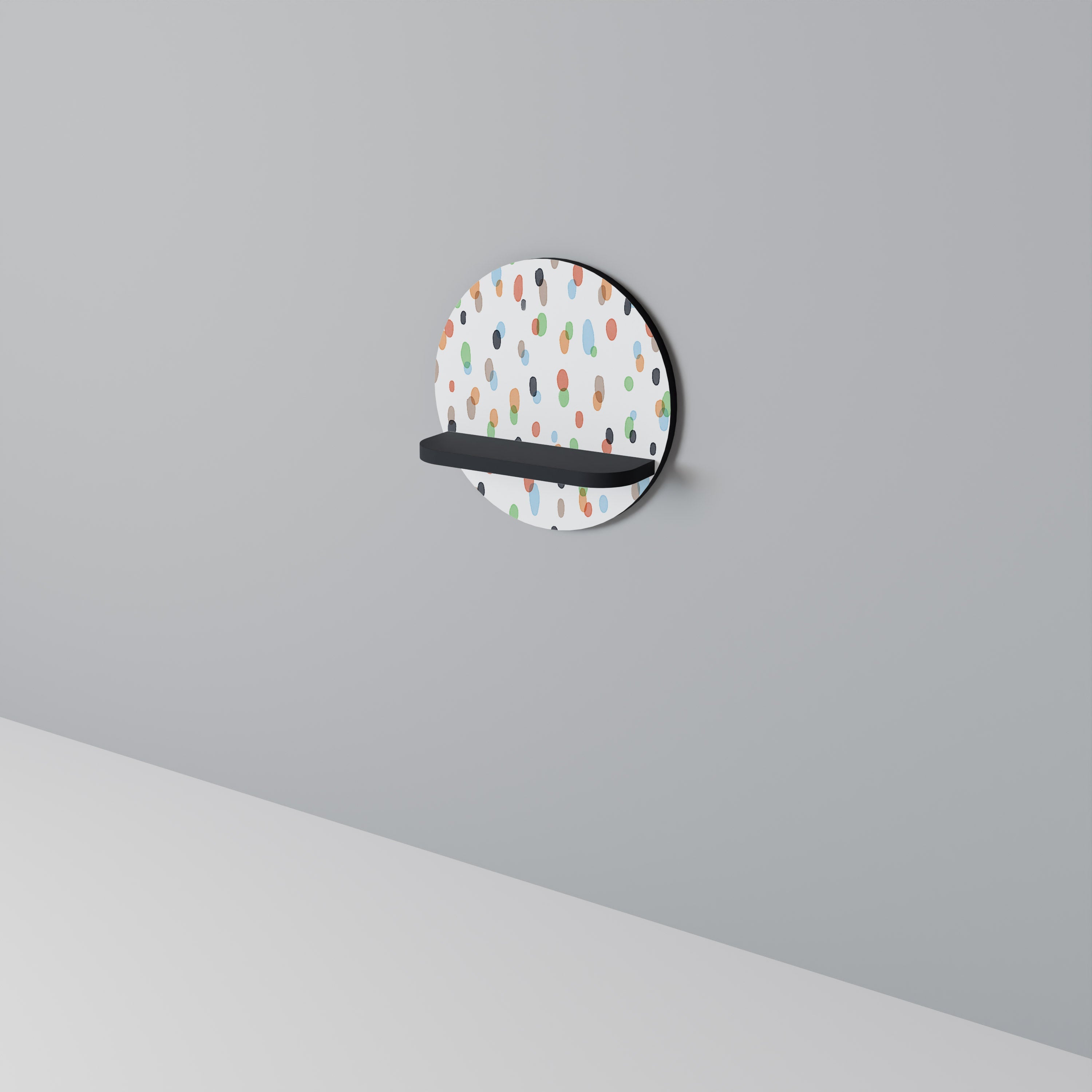 ENERGETIC SPOTS Rundes Kunstregal in Schwarz