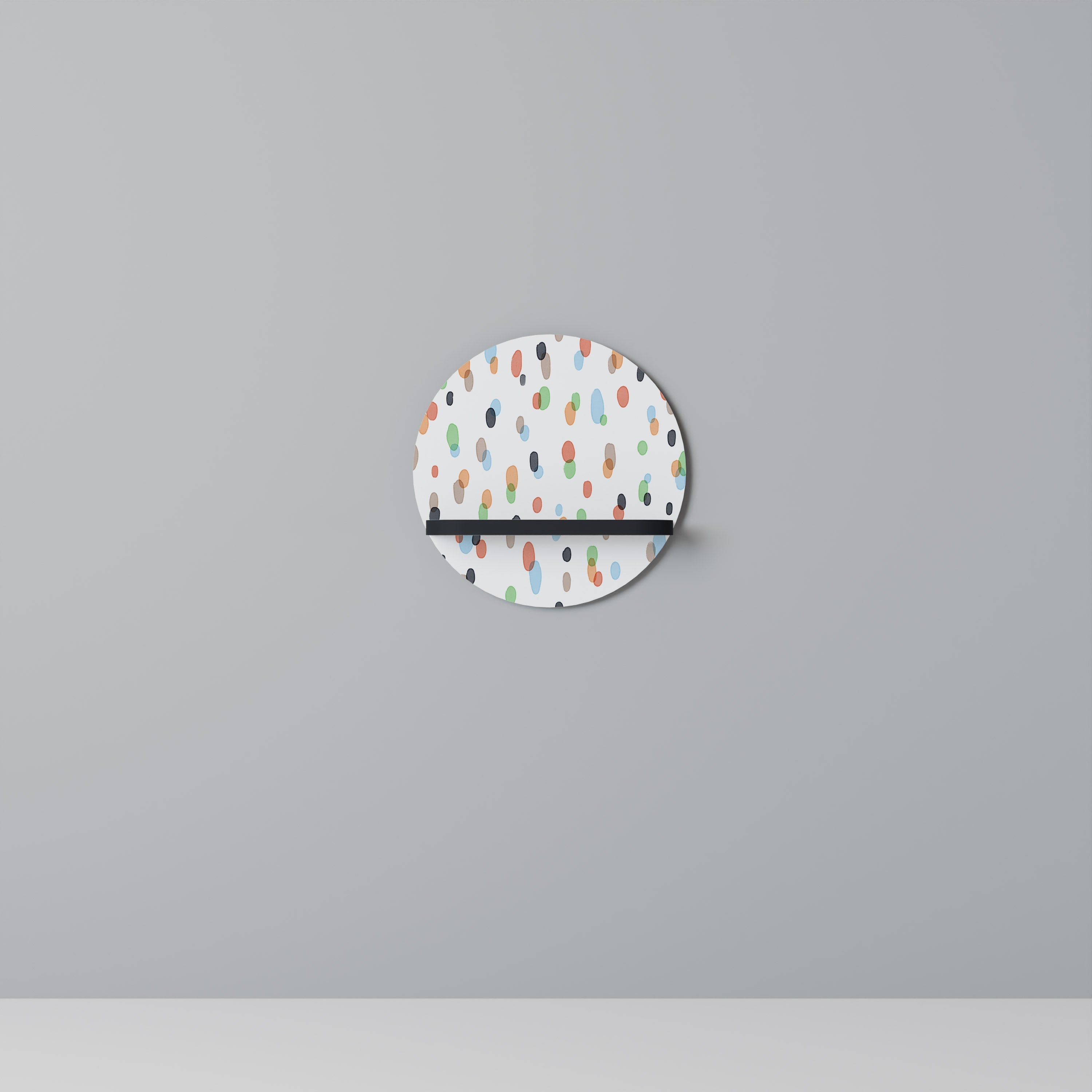 ENERGETIC SPOTS Rundes Kunstregal in Schwarz