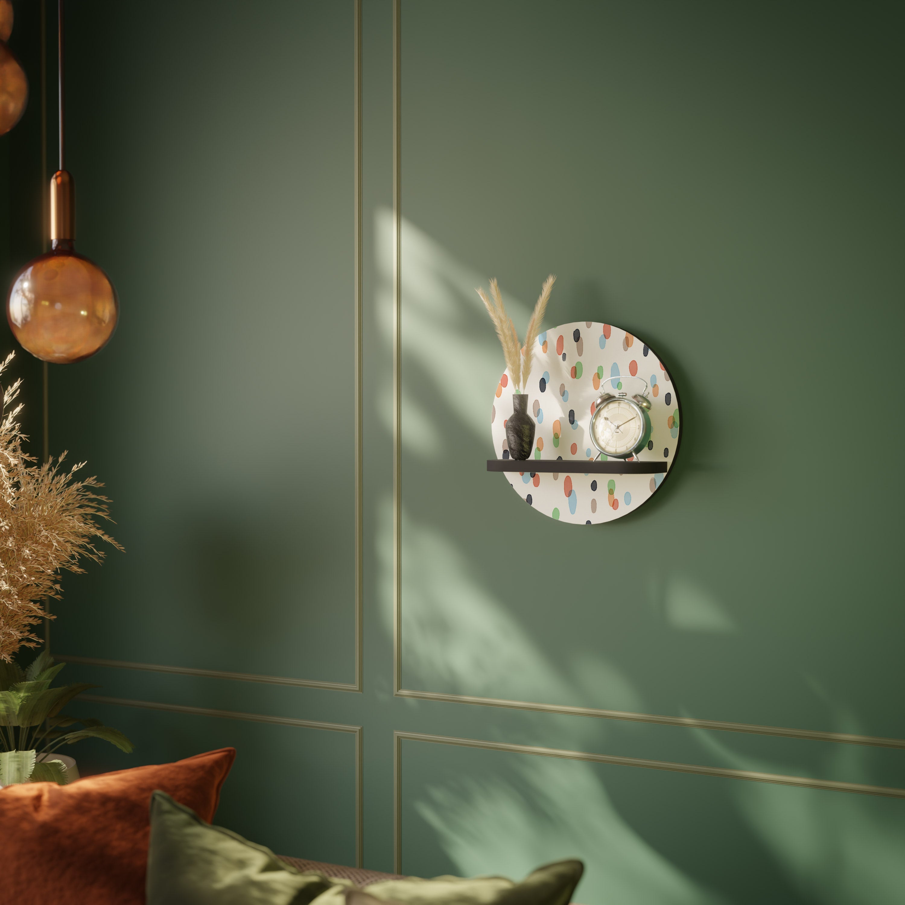 ENERGETIC SPOTS Rundes Kunstregal in Schwarz