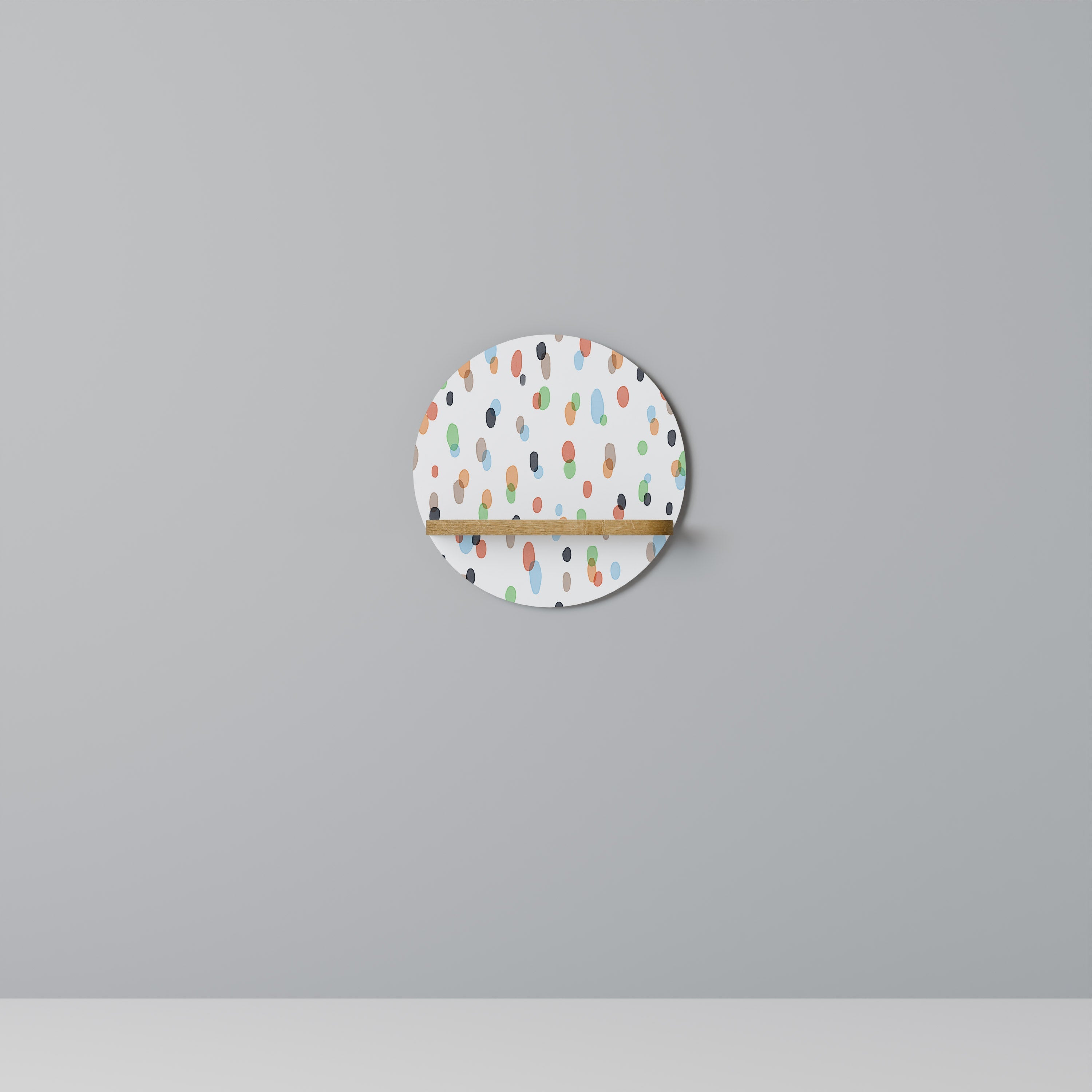 ENERGETIC SPOTS Rundes Kunstregal in Eiche-Optik