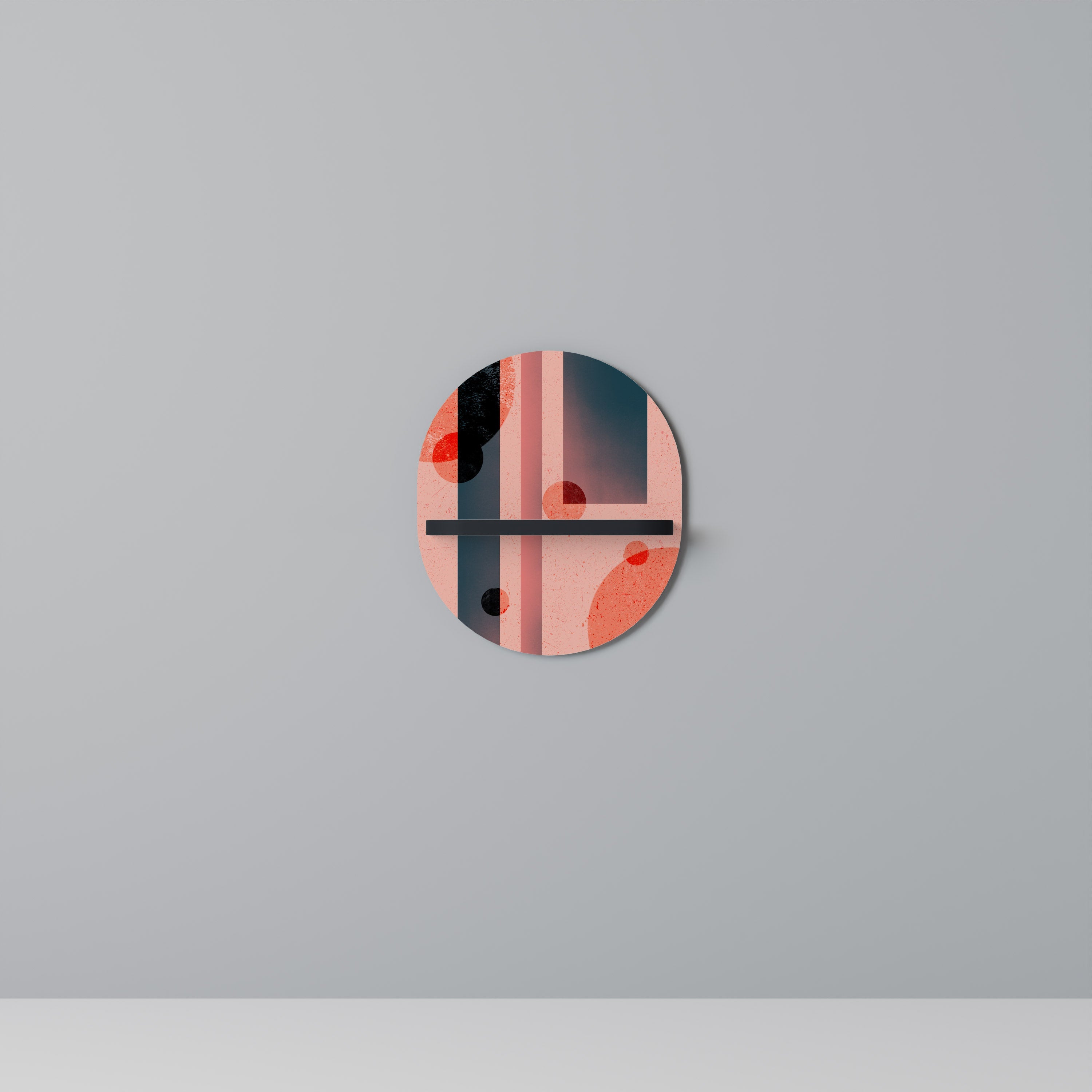 BLUSHED SPECTRUM Ovales Kunstregal in Schwarz