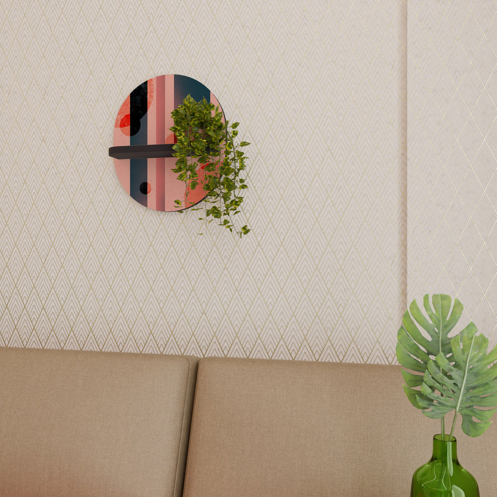 BLUSHED SPECTRUM Ovales Kunstregal in Schwarz