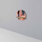 BLUSHED SPECTRUM Rundes Kunstregal in Eiche-Optik