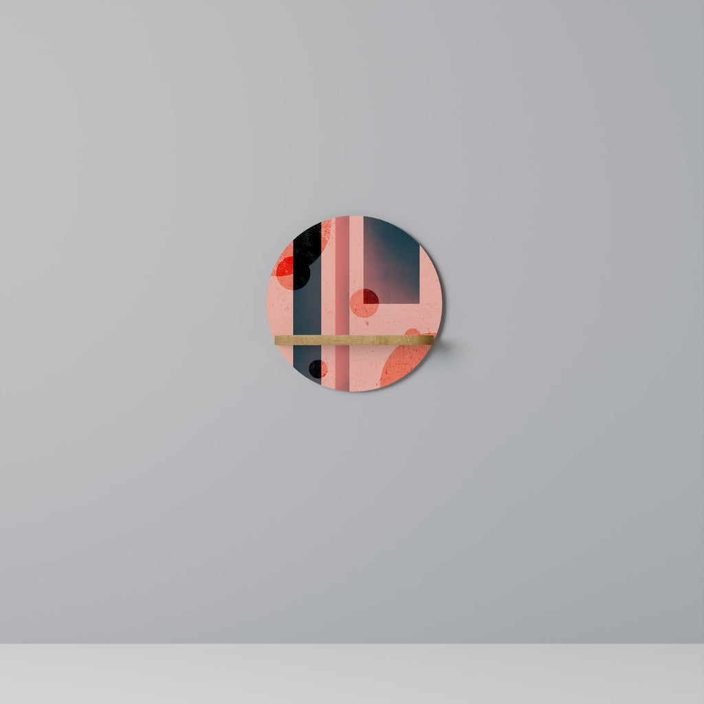 BLUSHED SPECTRUM Rundes Kunstregal in Eiche-Optik