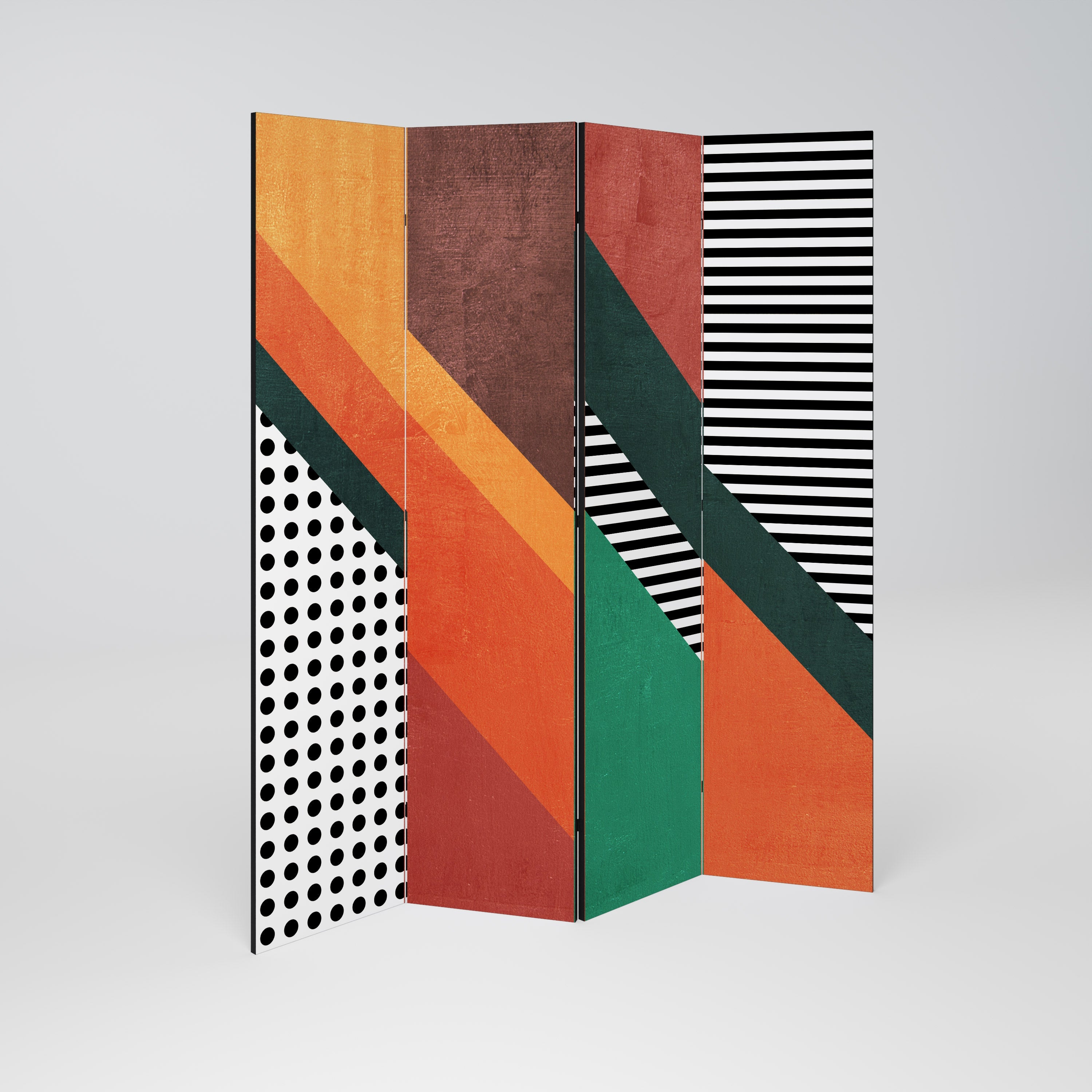 MAKESHIFT ARTISTRY Dekorativer 4-teiliger Raumteiler