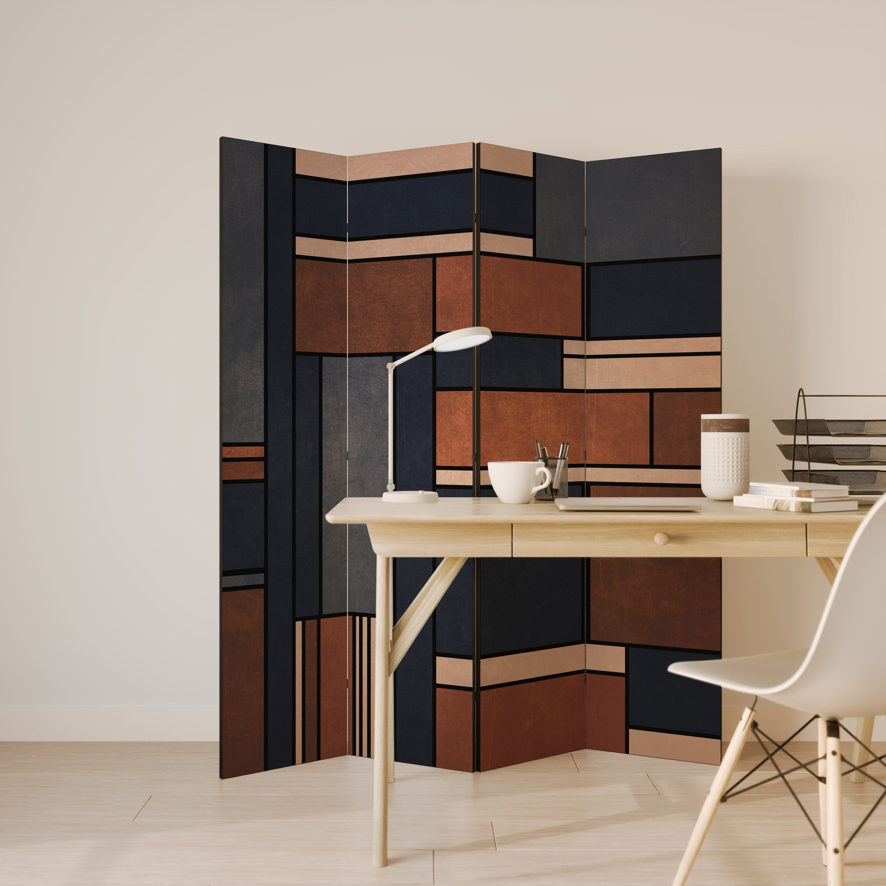 INTREPID FORMATION Dekorativer 4-teiliger Raumteiler