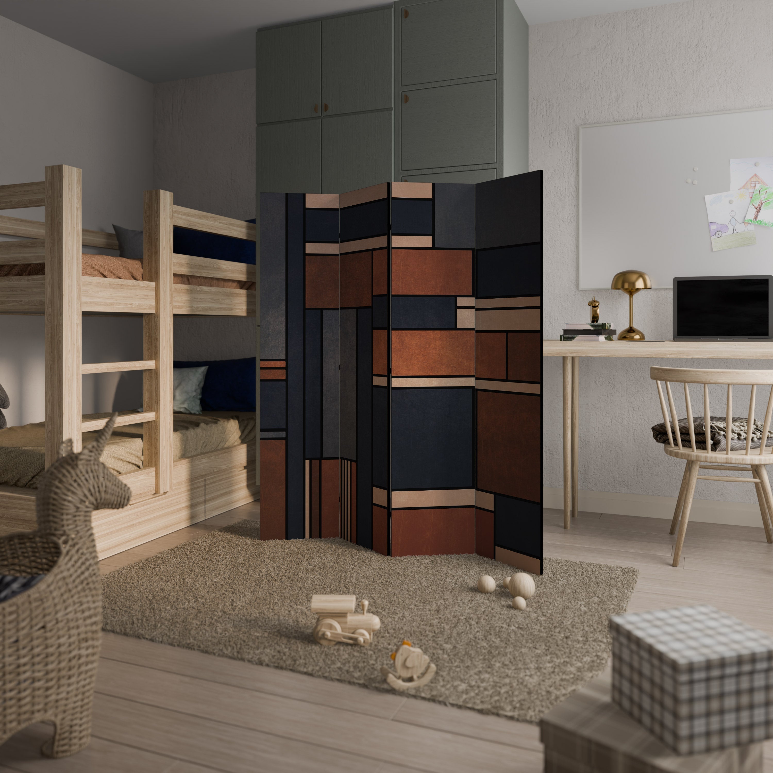 INTREPID FORMATION Dekorativer 4-teiliger Raumteiler