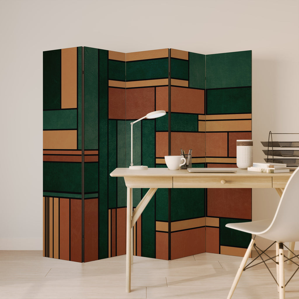 EARTHY FIGURES Decorative 5-Panel Room Divider