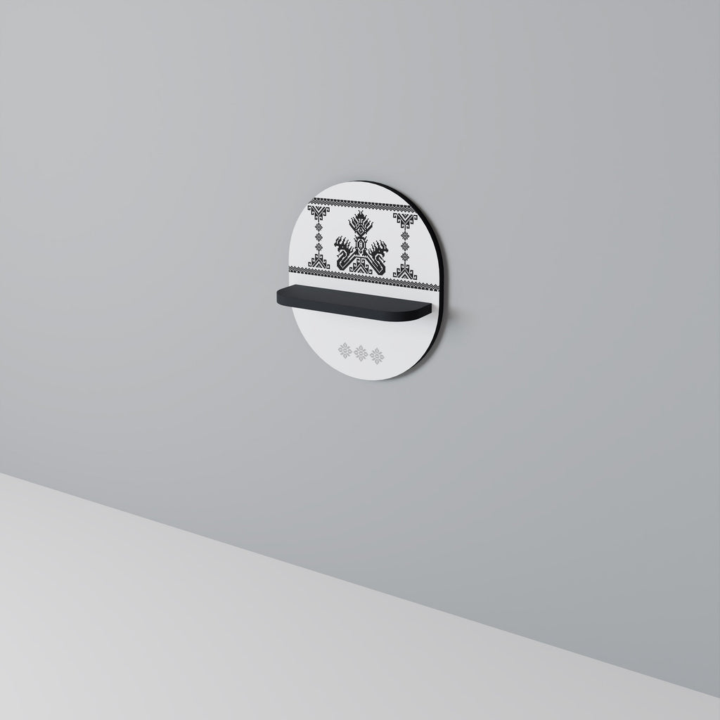 MYTHIC STITCH Ovales Kunstregal in Schwarz