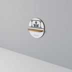 MYTHIC STITCH Oval Art Shelf In Oak Effect