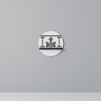 MYTHIC STITCH Round Art Shelf In Black Finish