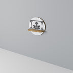 MYTHIC STITCH Rundes Kunstregal in Eiche-Optik