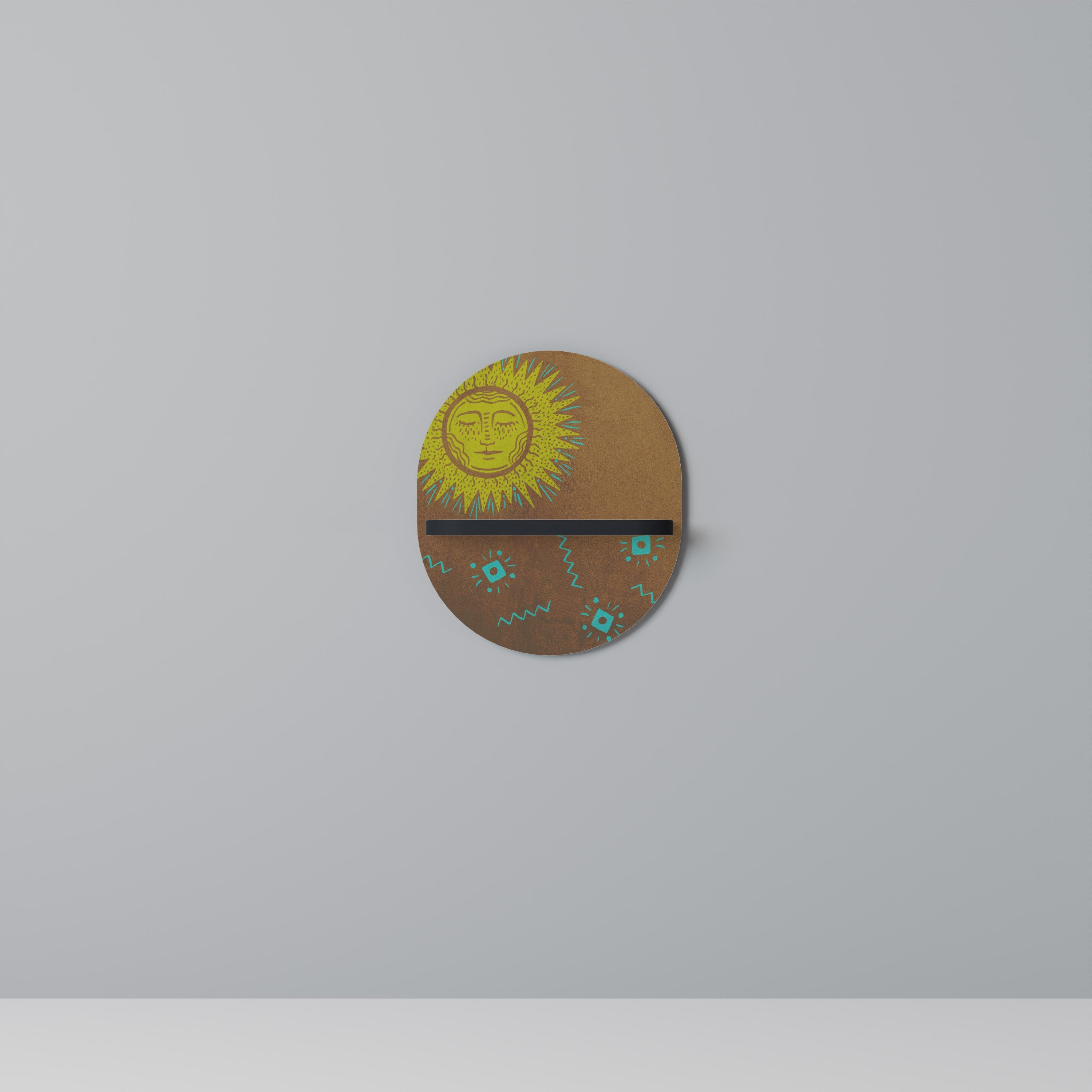 SUNSHINE PRAISE Ovales Kunstregal in Schwarz