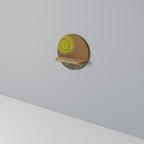 SUNSHINE PRAISE Round Art Shelf In Oak Effect