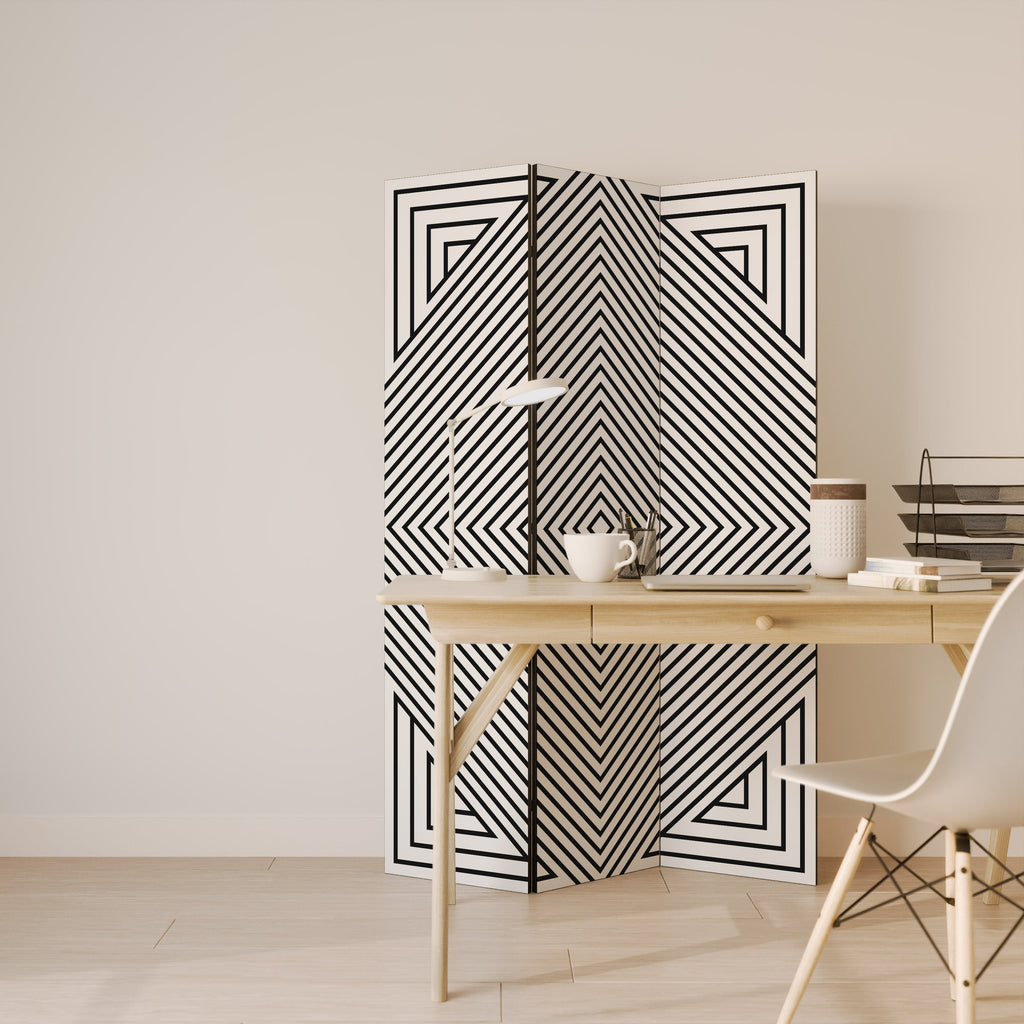 POLYGON ILLUSION Dekorativer 3-teiliger Raumteiler