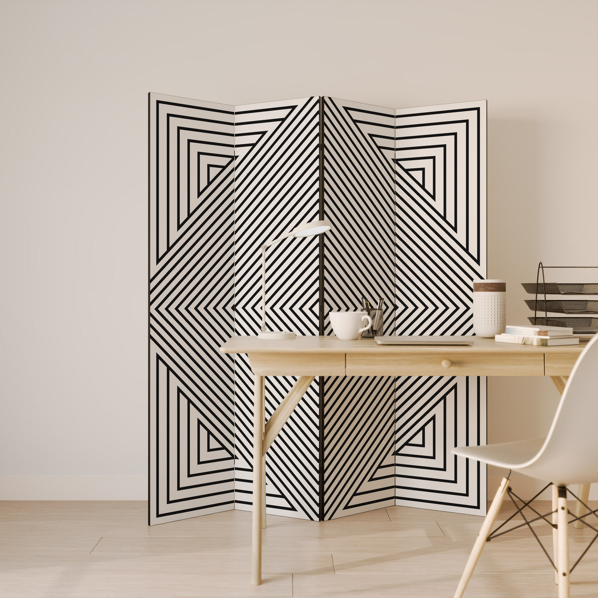 POLYGON ILLUSION 4-teiliger Paravent