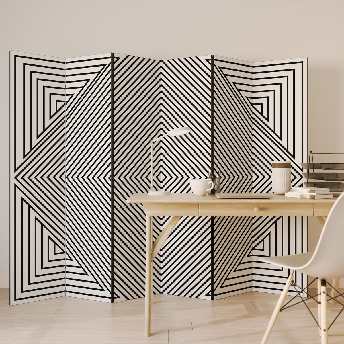 POLYGON ILLUSION 6-teiliger Paravent
