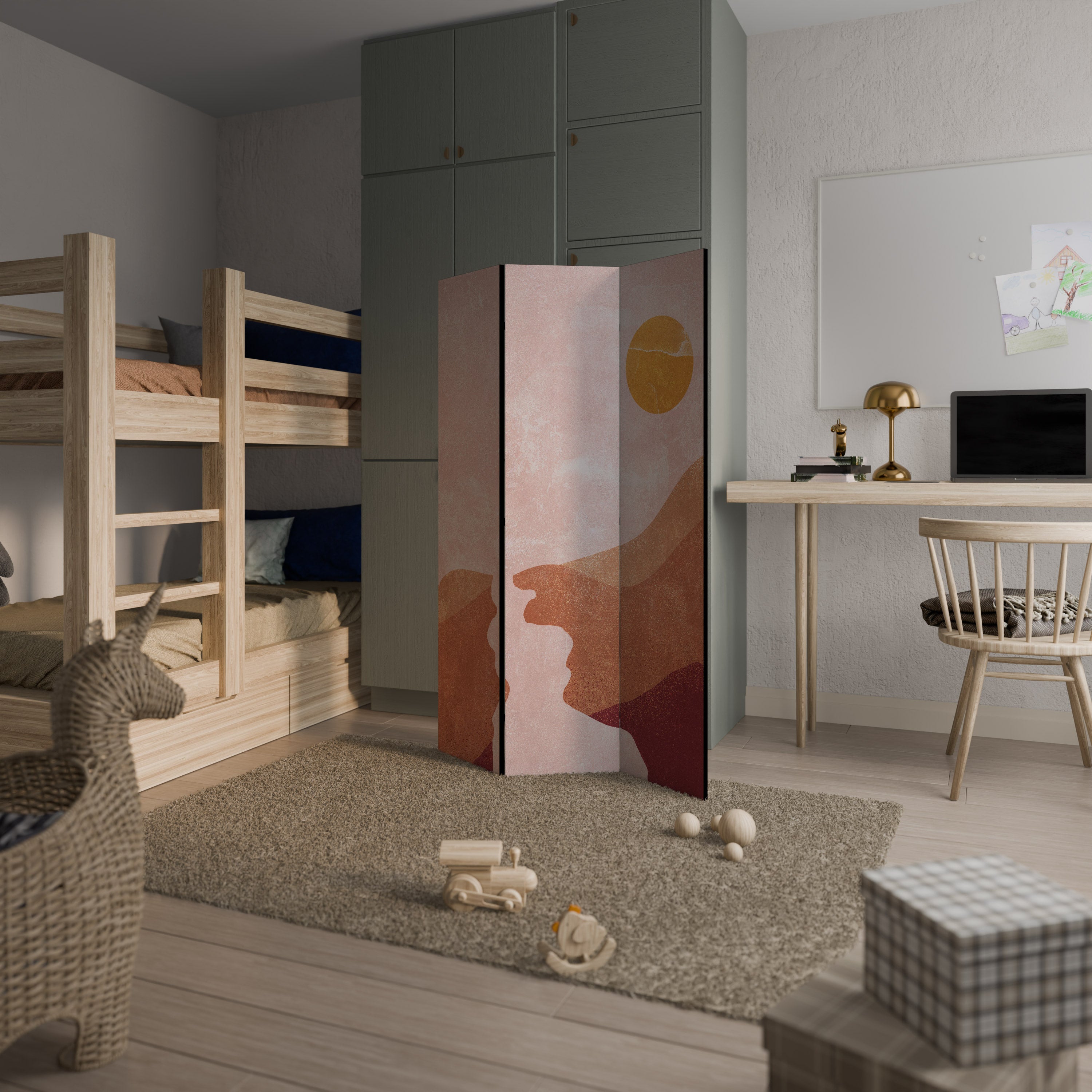 LUMINOUS SUNLIGHT 3-Panel Room Divider