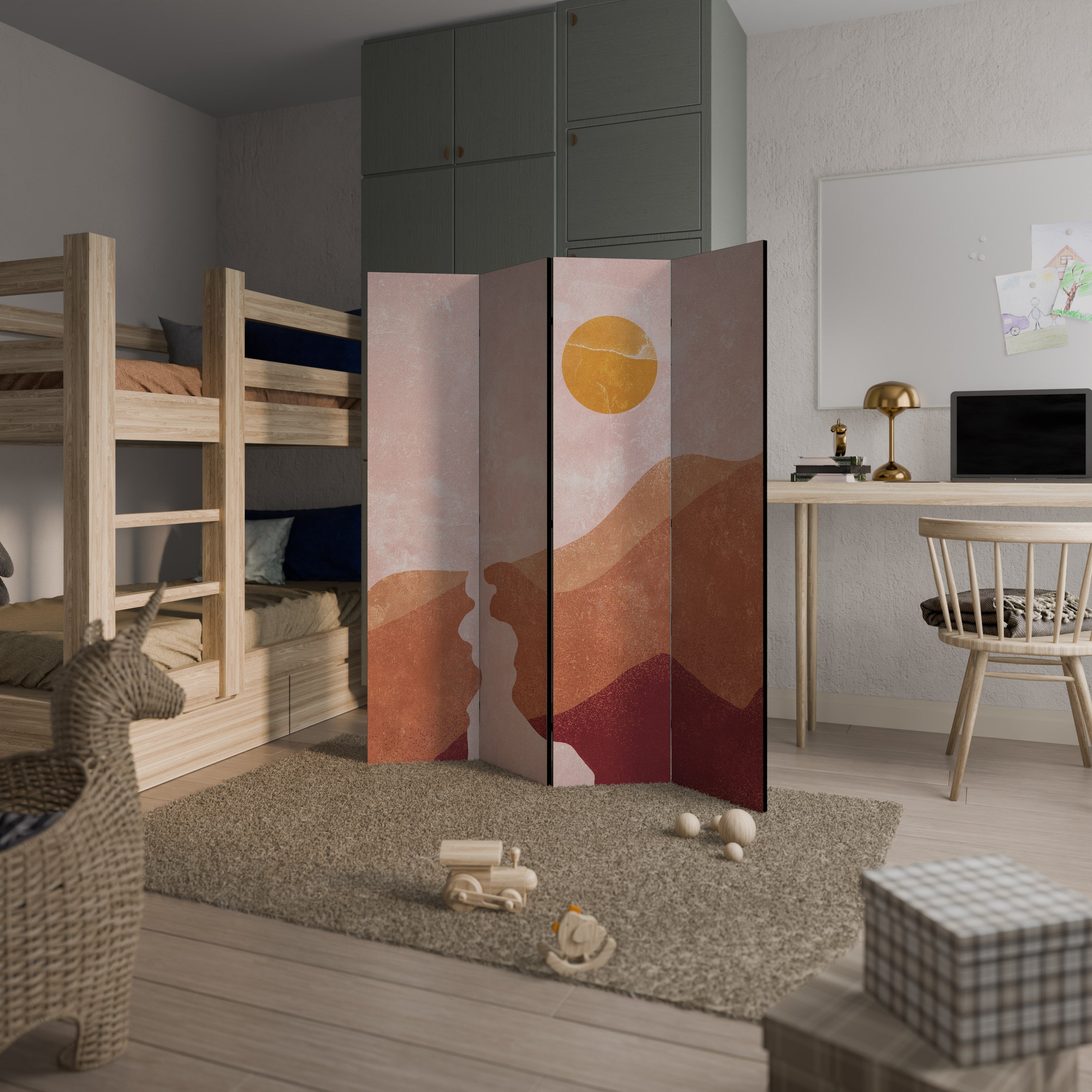 LUMINOUS SUNLIGHT 4-teiliger Paravent