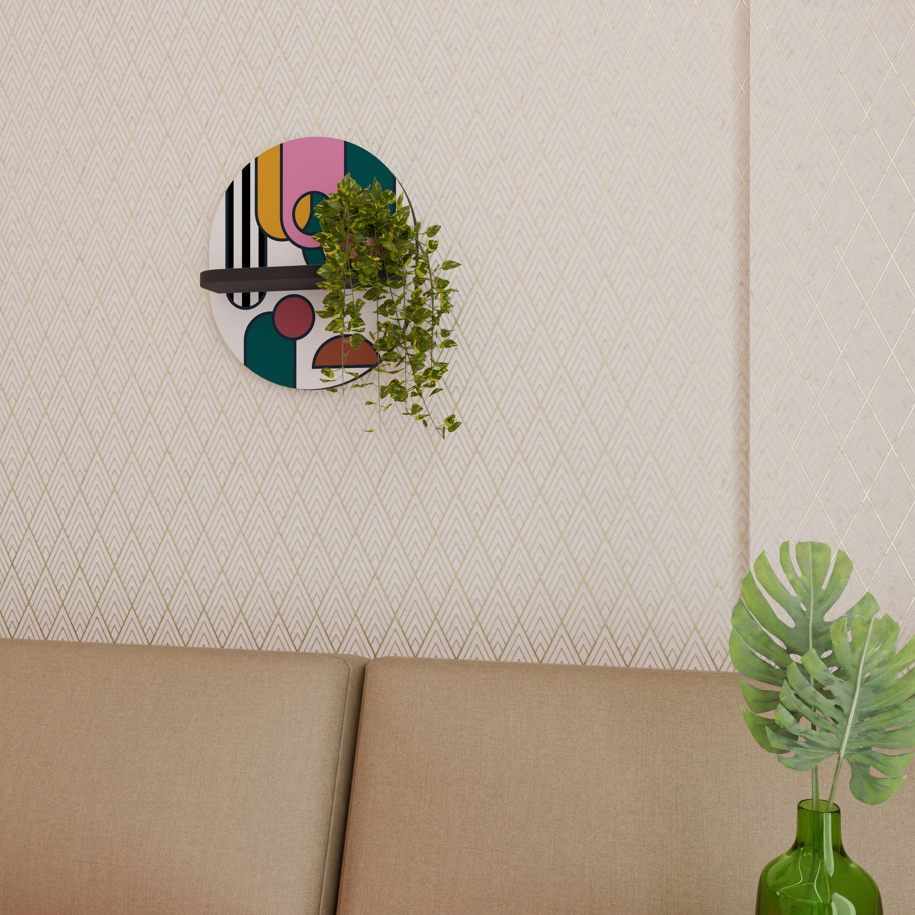 COOL STORY Ovales Kunstregal in Schwarz