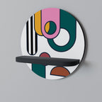 COOL STORY Round Art Shelf In Black Finish