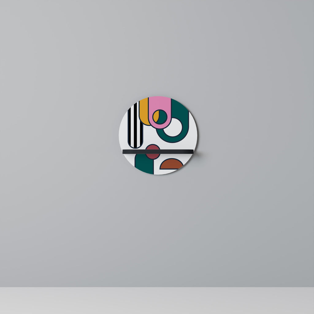 COOL STORY Round Art Shelf In Black Finish