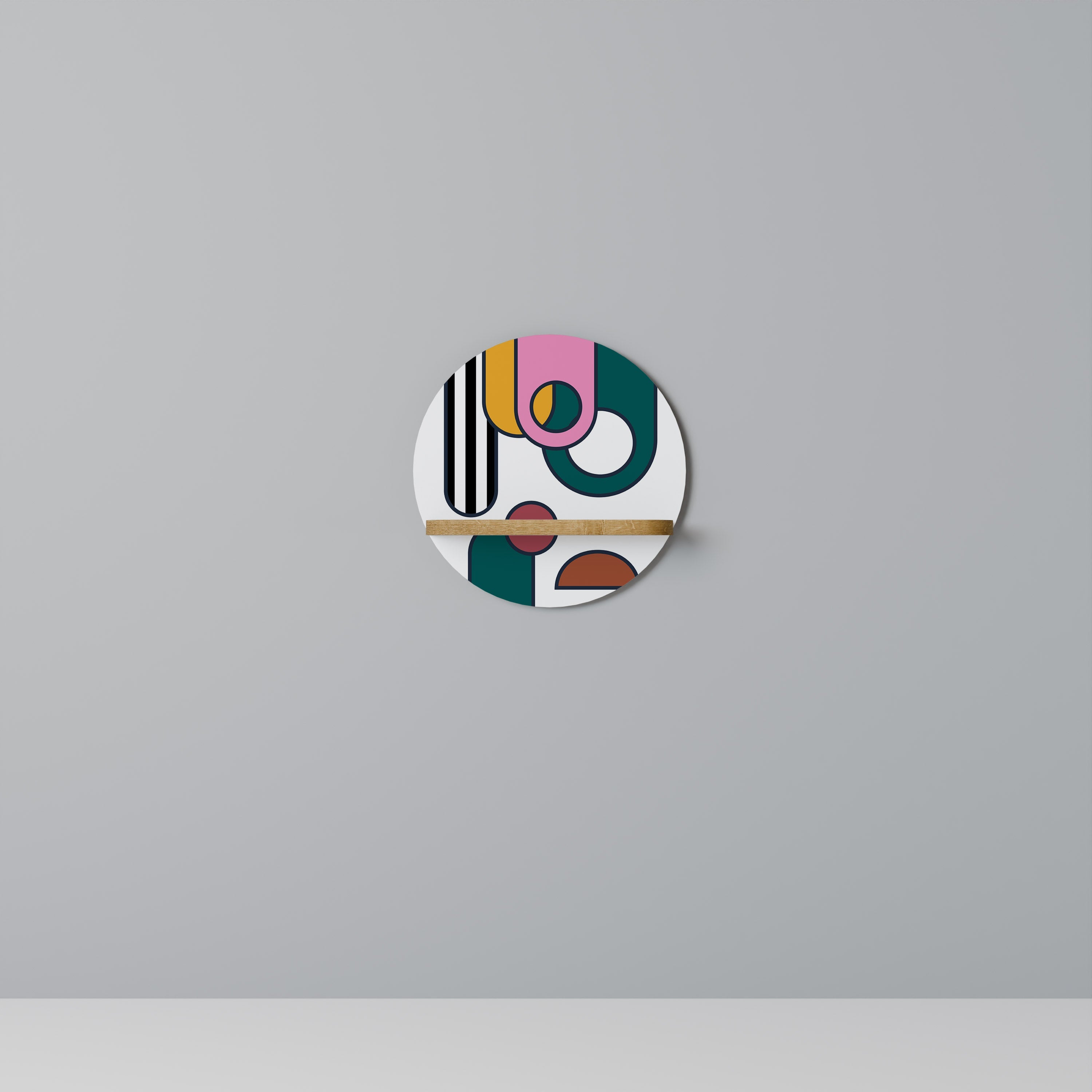 COOL STORY Rundes Kunstregal in Eiche-Optik