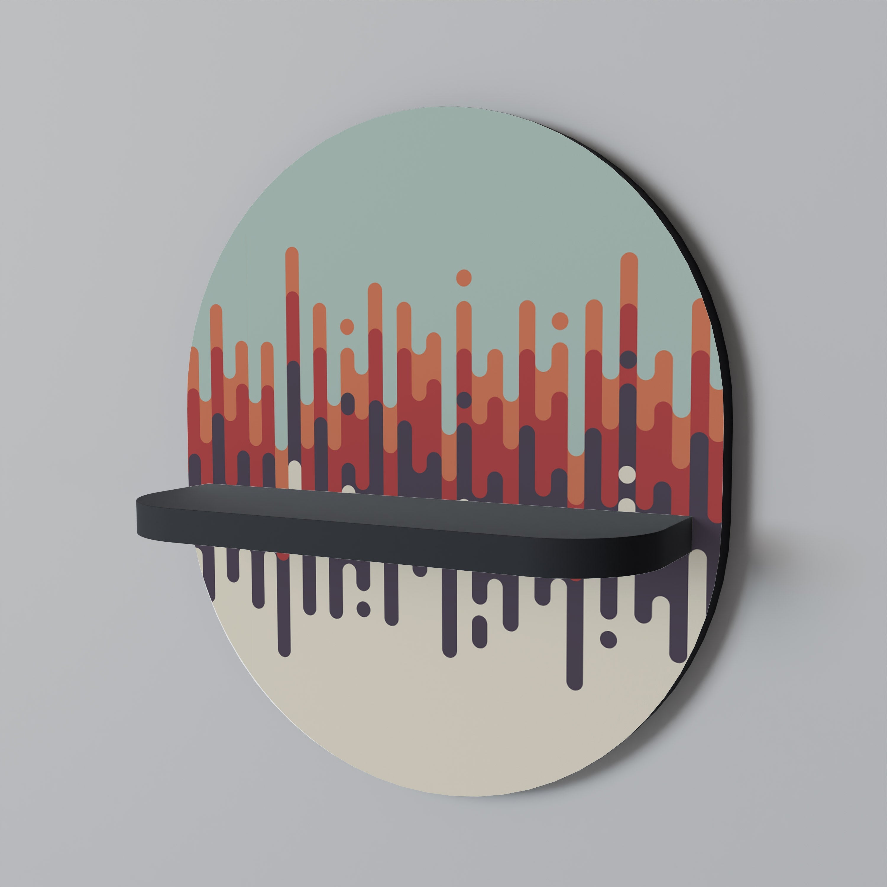 CHROMA CONTOURS Ovales Kunstregal in Schwarz