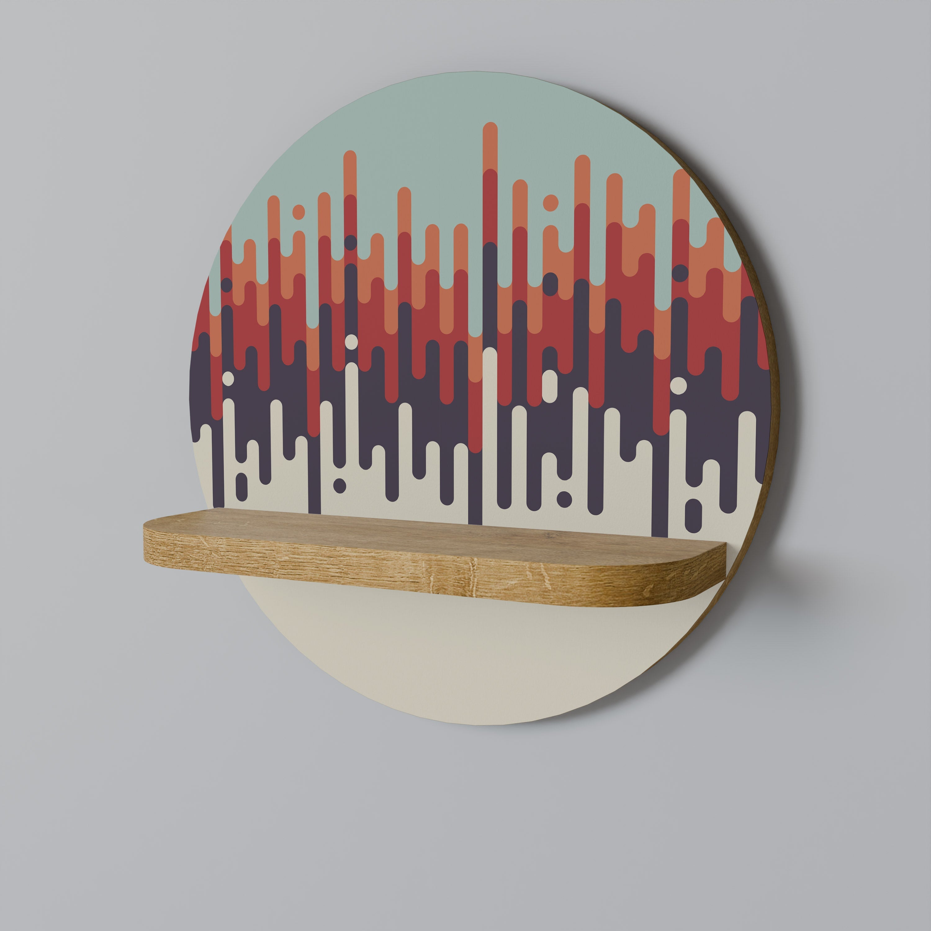 CHROMA CONTOURS Rundes Kunstregal in Eiche-Optik