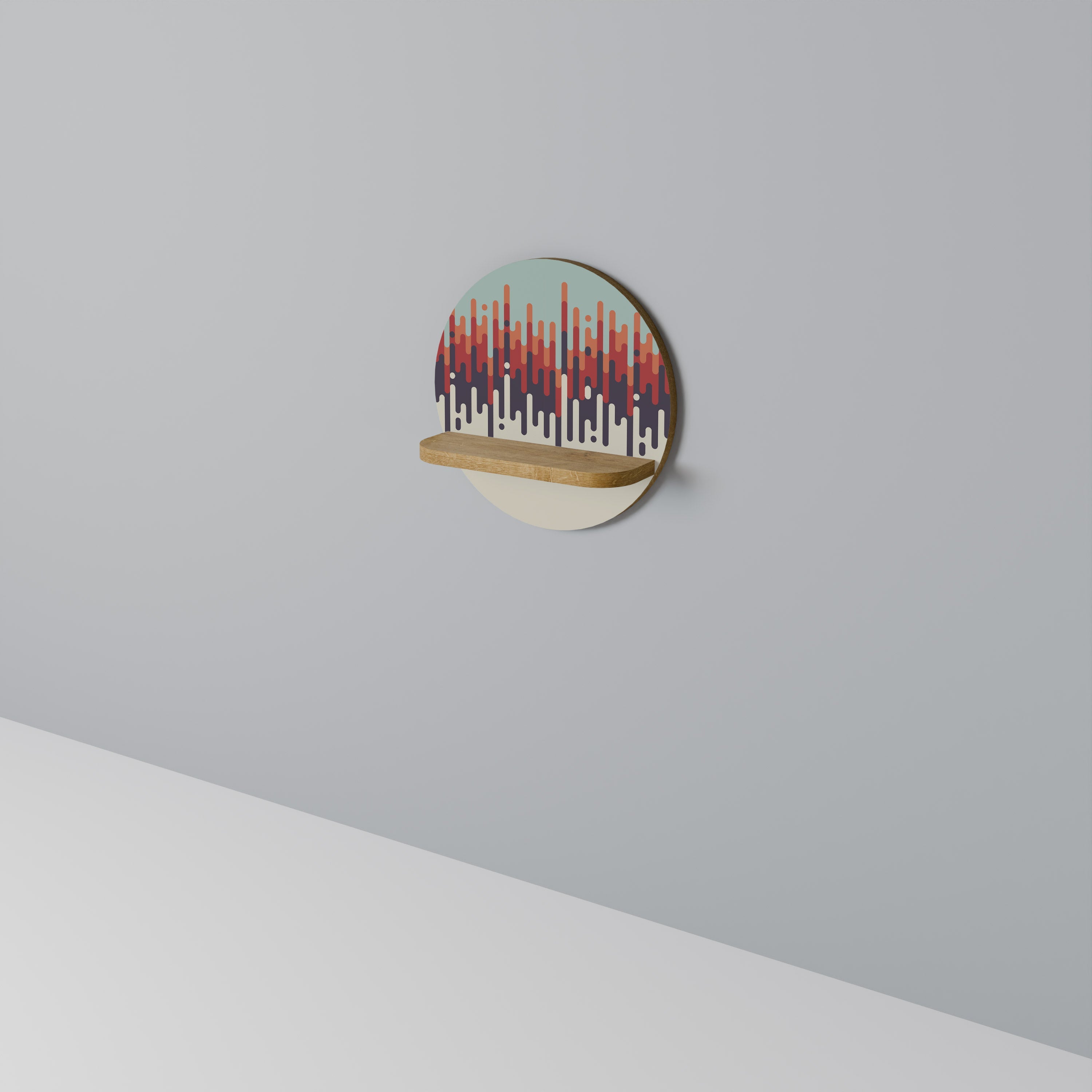 CHROMA CONTOURS Rundes Kunstregal in Eiche-Optik