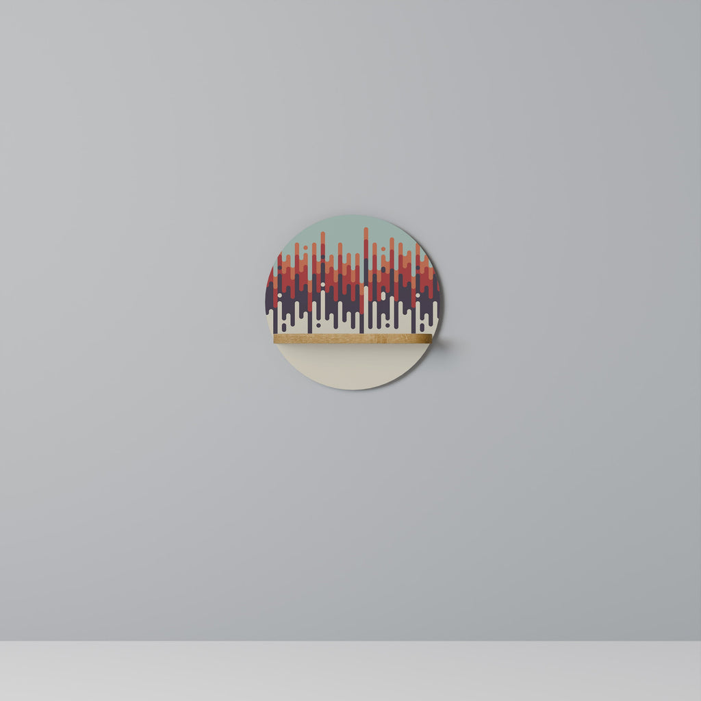 CHROMA CONTOURS Rundes Kunstregal in Eiche-Optik