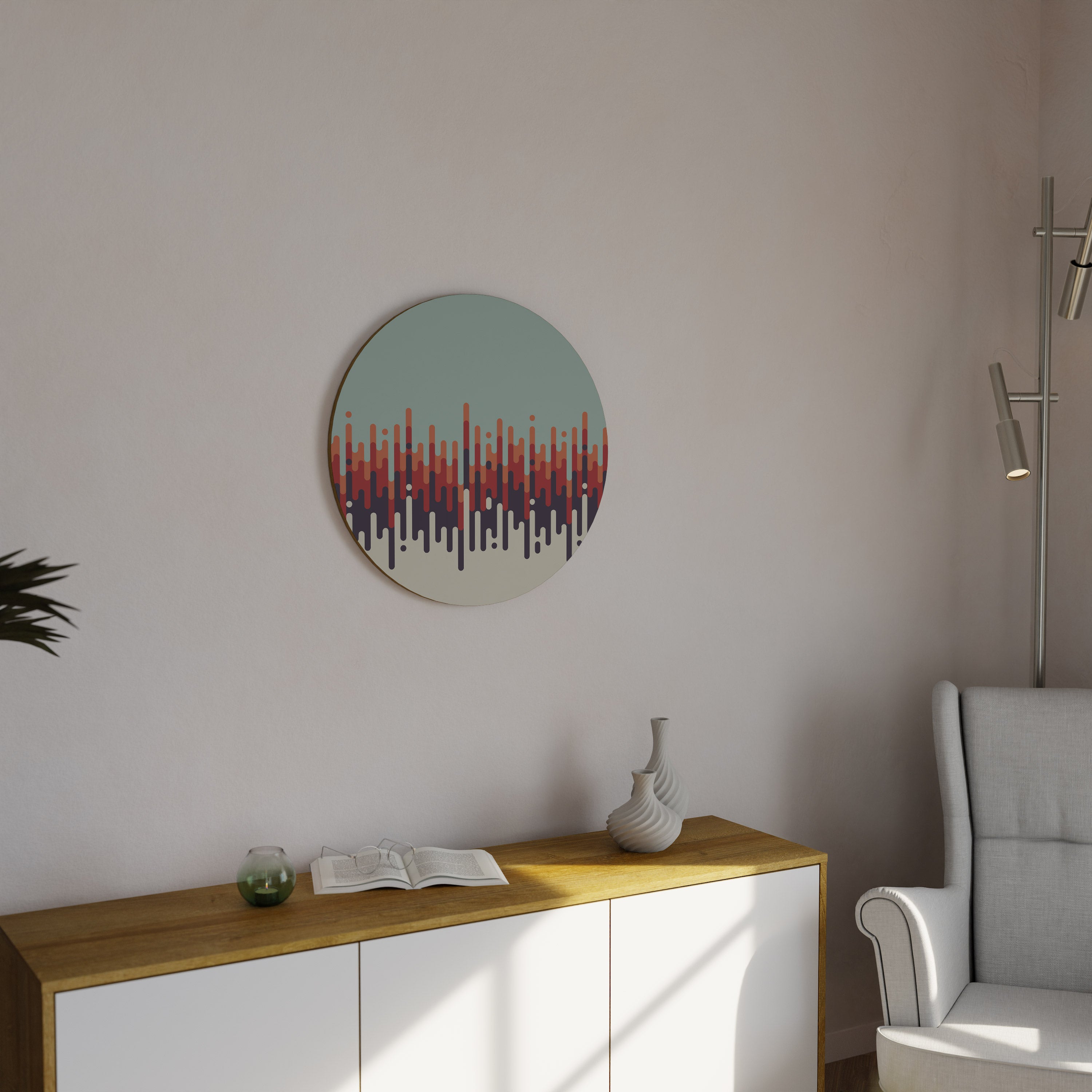 CHROMA CONTOURS Runde Wanddekoration Ø 69 cm