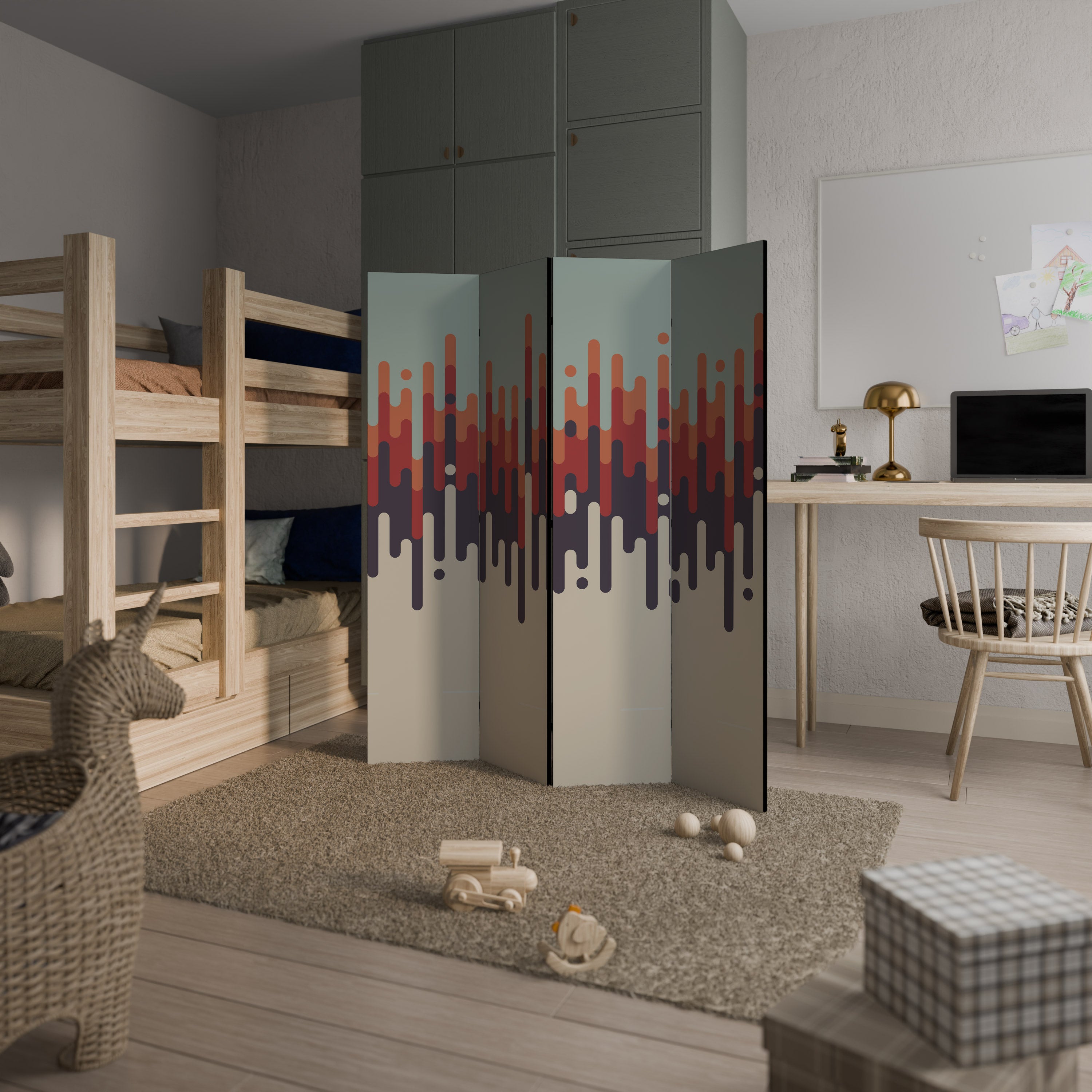 CHROMA CONTOURS Dekorativer 4-teiliger Raumteiler