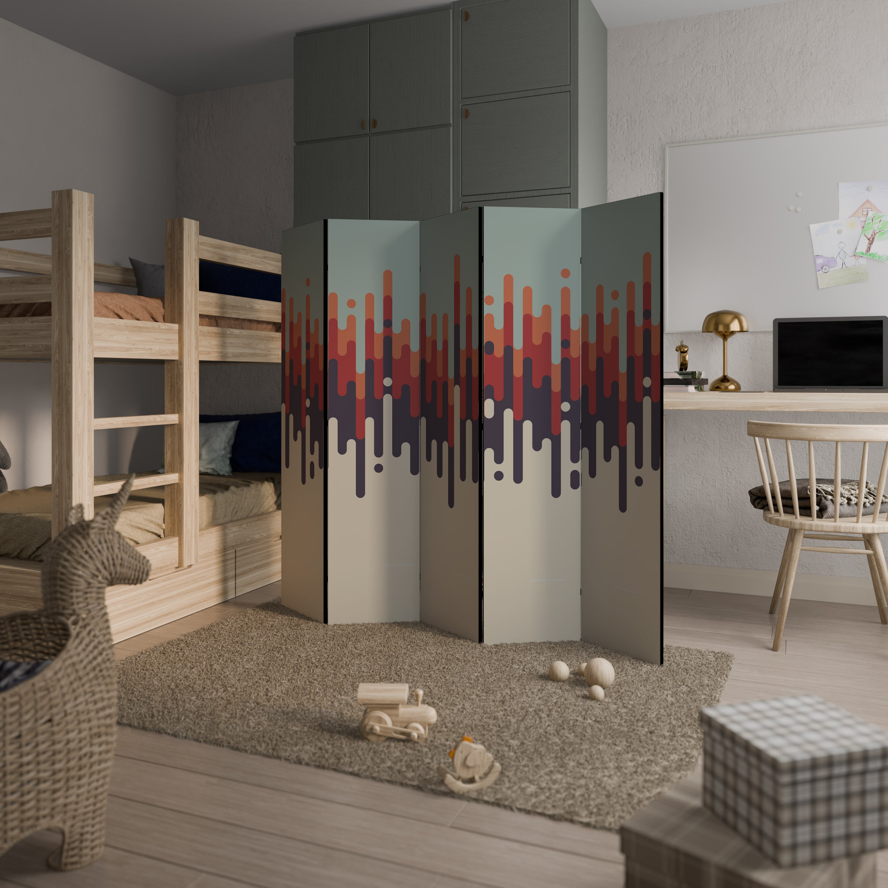 CHROMA CONTOURS 5-teiliger Paravent