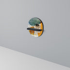 ABSTRACT FACES Oval Art Shelf In Black Finish