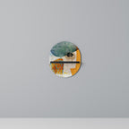 ABSTRACT FACES Oval Art Shelf In Black Finish