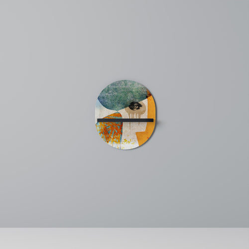 ABSTRACT FACES Ovales Kunstregal in Schwarz