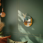 ABSTRACT FACES Oval Art Shelf In Black Finish