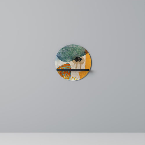 ABSTRACT FACES Rundes Kunstregal in Schwarz