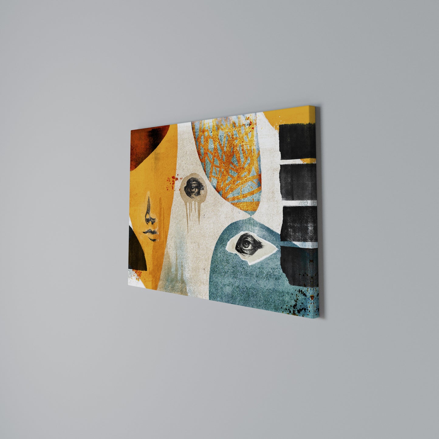 ABSTRACT FACES Horizontal Canvas Print