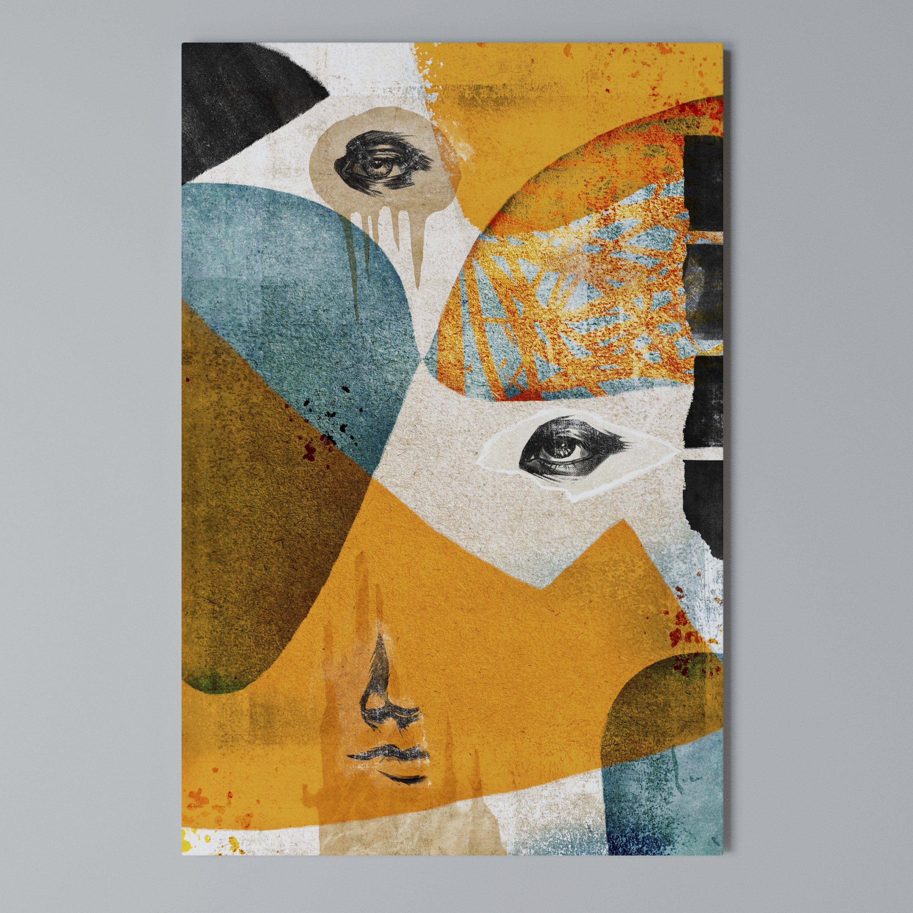 ABSTRACT FACES Vertical Canvas Print